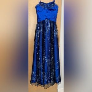 Strapless Royal Blue Prom Dress